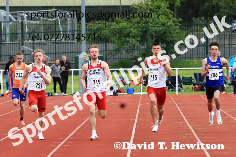 Men and Boys 200 metres, 2022 North Eastern Track and Field Champs., Middlesbrough. David T. Hewitson/Sports for All Pics